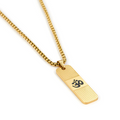 Om Pendant Dotted Design Gold Chain For Men (24 Inch)