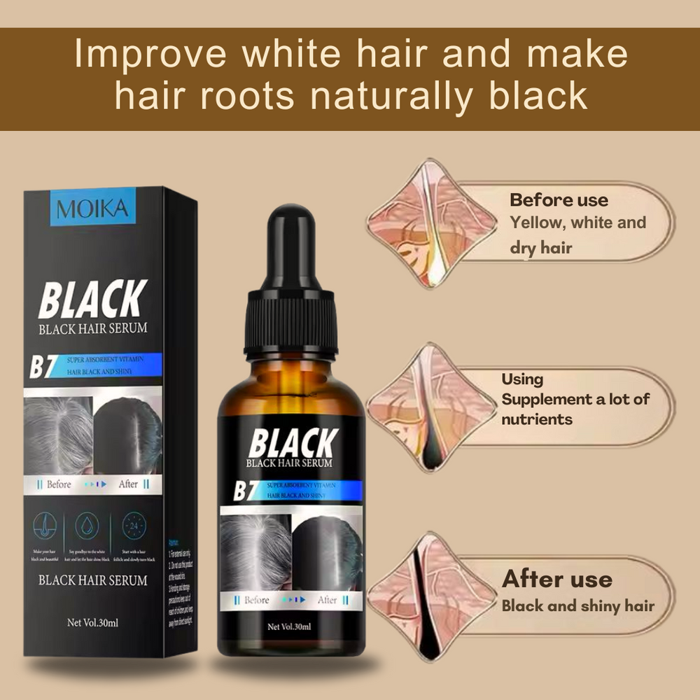 "MOIKA Black Hair Serum | Vegan & Chemical-Free"