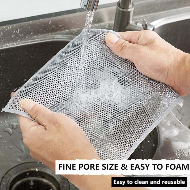Non-Scratch Steel Wire Dish Wash Cloth | 10 Pcs Pack | Free Delivery